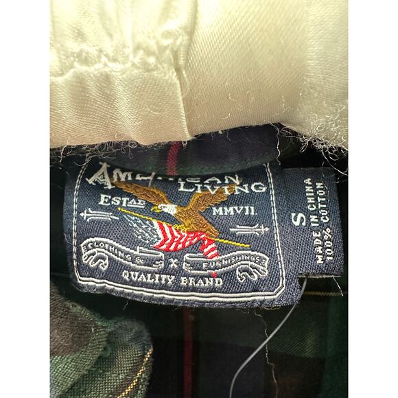 🆕 AMERICAN LIVING | Green Plaid Tuxedo Ruffle Classic Long Sleeve Blouse |Small - Picture 5 of 7